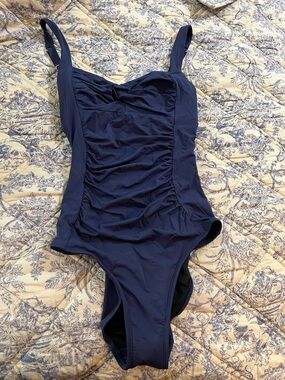 Cupshe Navy Blue Ruched One-Piece Swimsuit